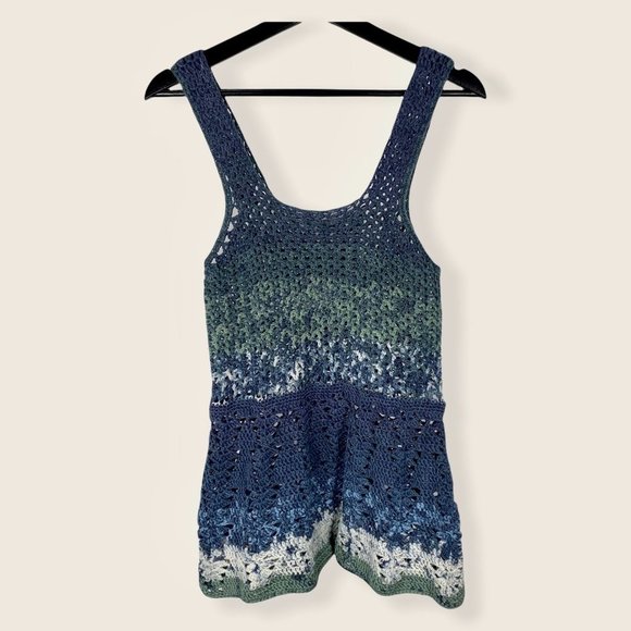 Handmade Loose Knit Sleeveless Babydoll Fit Top, Extra Small - Picture 1 of 6